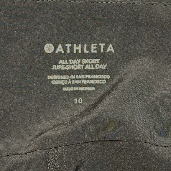 ATHLETA Women’s Black All Day Skort Built-In Shorts Active Tennis Golf Size 10 S - Picture 4 of 8